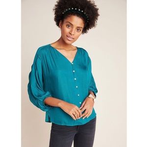 Dolan Anthropologie Rosa Ruched Buttondown…